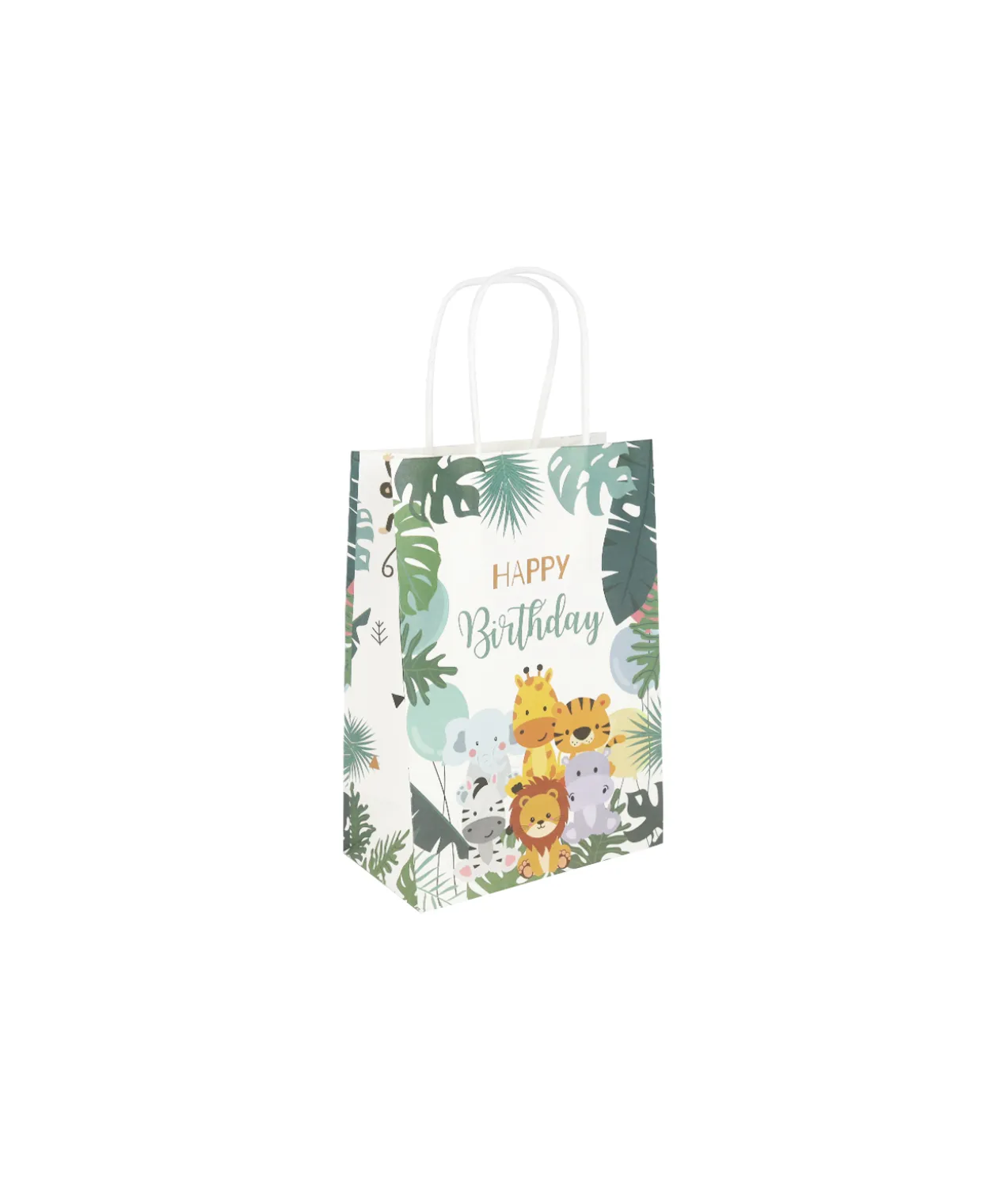 Animal Design Paper Bags 21cm 4pk