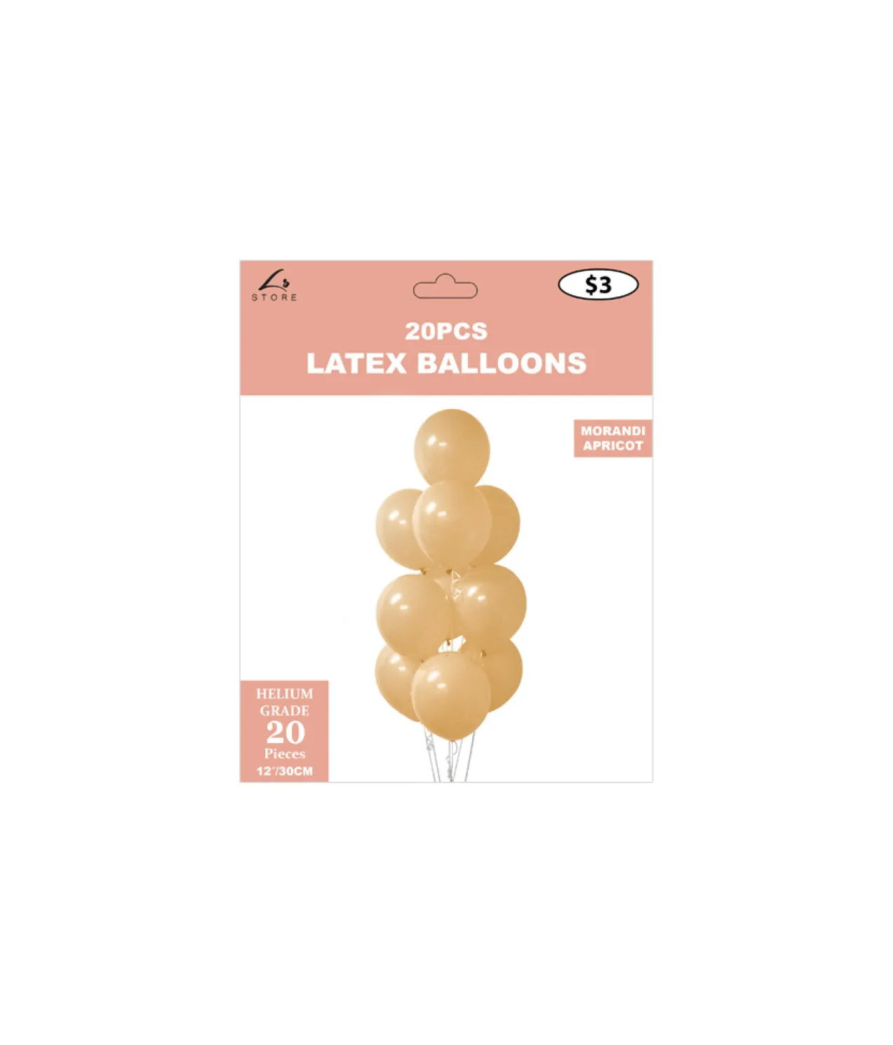 Apricot Morandi Latex Balloons 12inch 20pk