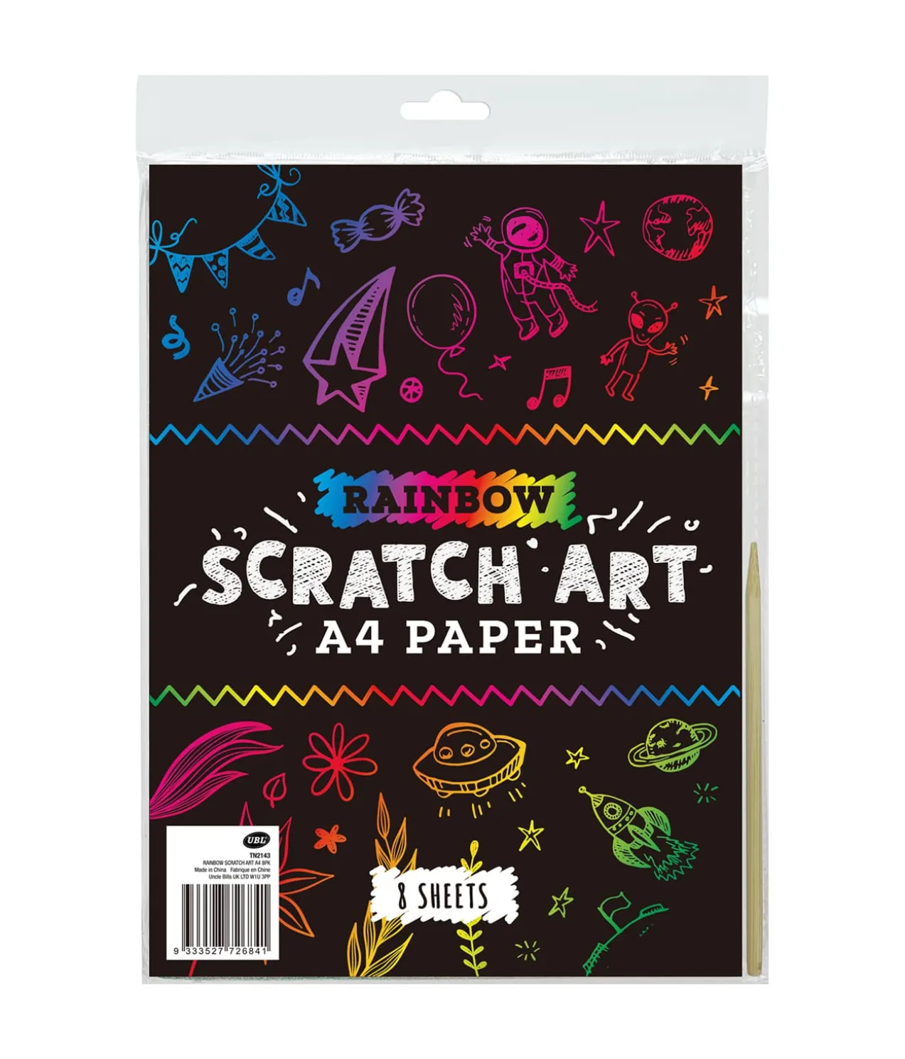 A4 Rainbow Scratch Paper 8pk