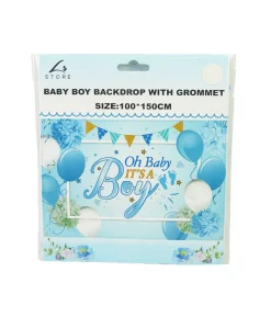 Baby Boy Backdrop with Grommet 100x150cm