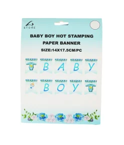 Baby Boy Hot Stamping Paper Banner 14×17.5cm