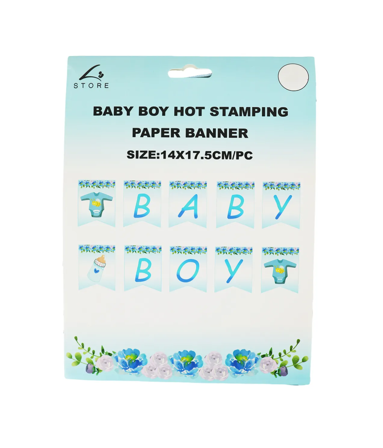 Baby Boy Hot Stamping Paper Banner 14×17.5cm