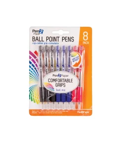 Ball Point Pens With Soft Grip 6pk