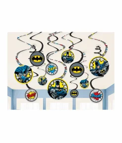 Batman Spiral Swirls Hanging Decorations 12pc