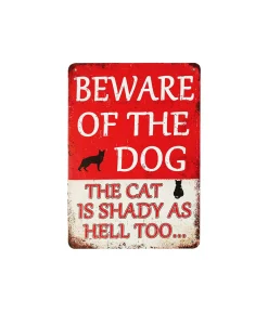 Beware of Dog Humorous Metal Sign 15x20cm 1pc
