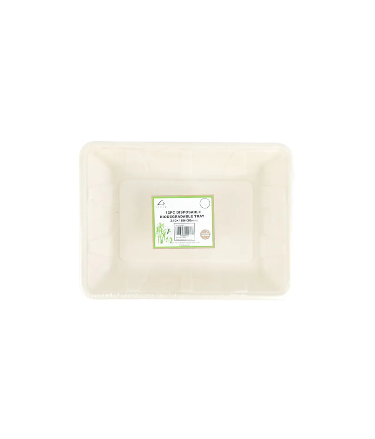 Biodegradable Tray 240x180x30mm 12pc