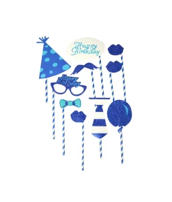 Birthday Blue Party Photo Props
