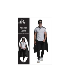 Black Adults Cape & Mask Set