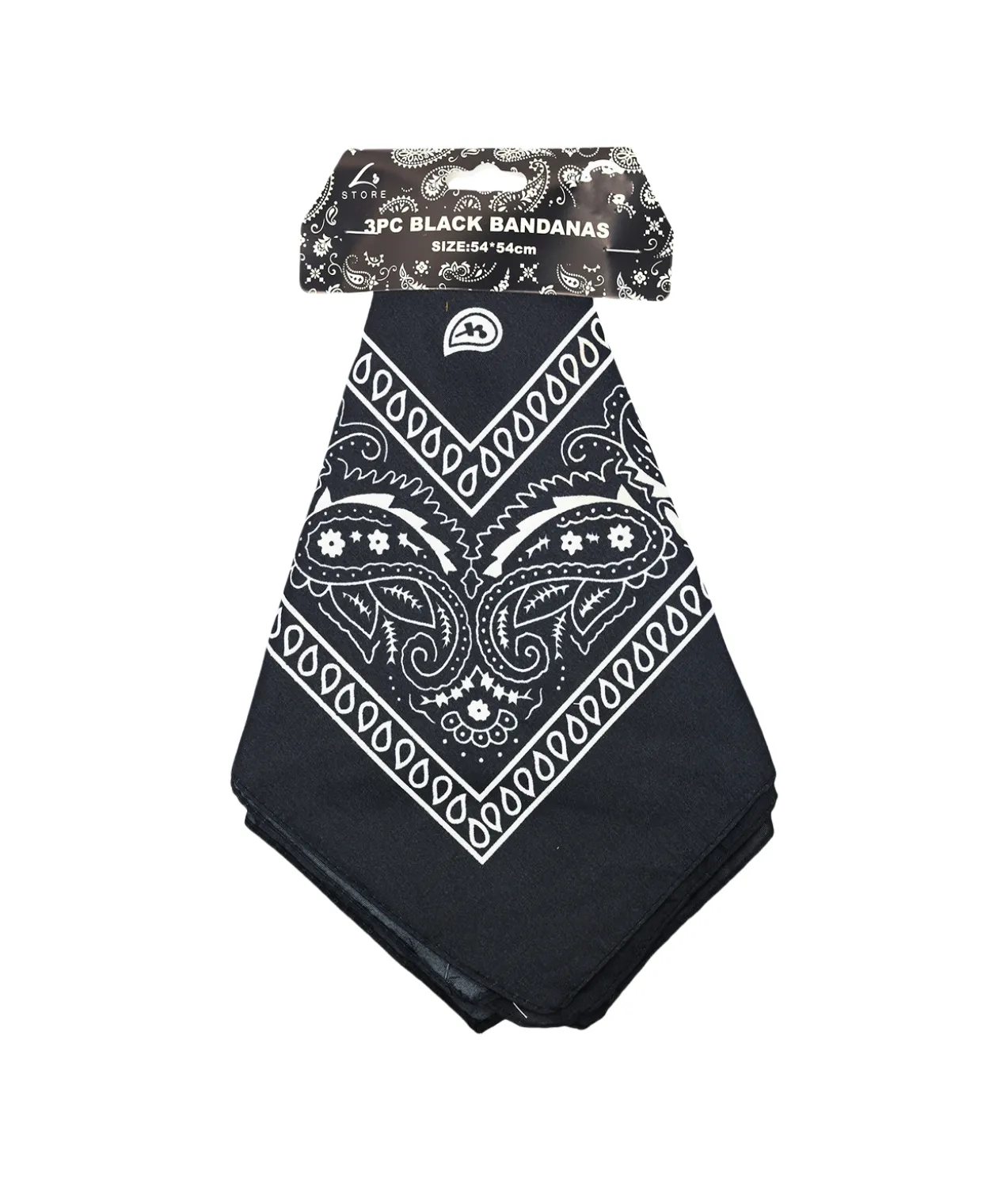 Black Bandanas 54x54cm 3pc