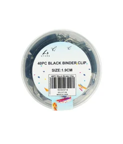 Black Binder Clip 40pc 1.9cm