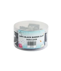 Black Binder Clip 24pc 3.2cm