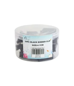Black Binder Clip 24pc 4.1cm
