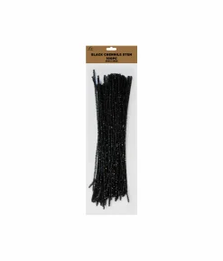 Black Chenille Stems 30cm