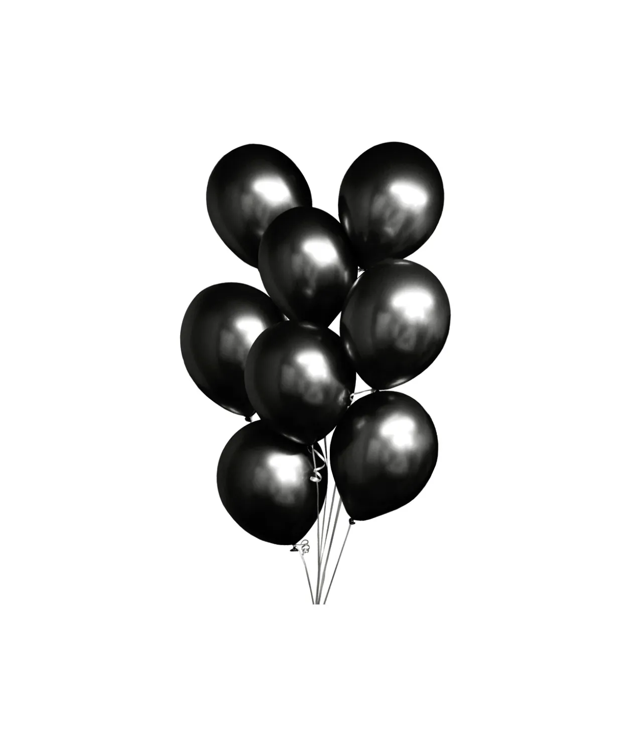 Black Chrome Balloon 12in 8pk