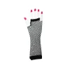 Black Fishnet Long Gloves With Crystals