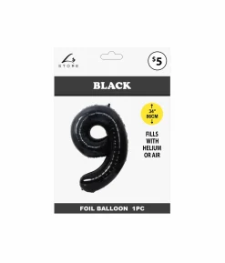 Black Foil Number Balloon 9