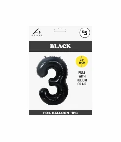 Black Foil Number Balloon 3