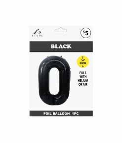 Black Foil Number Balloon 0