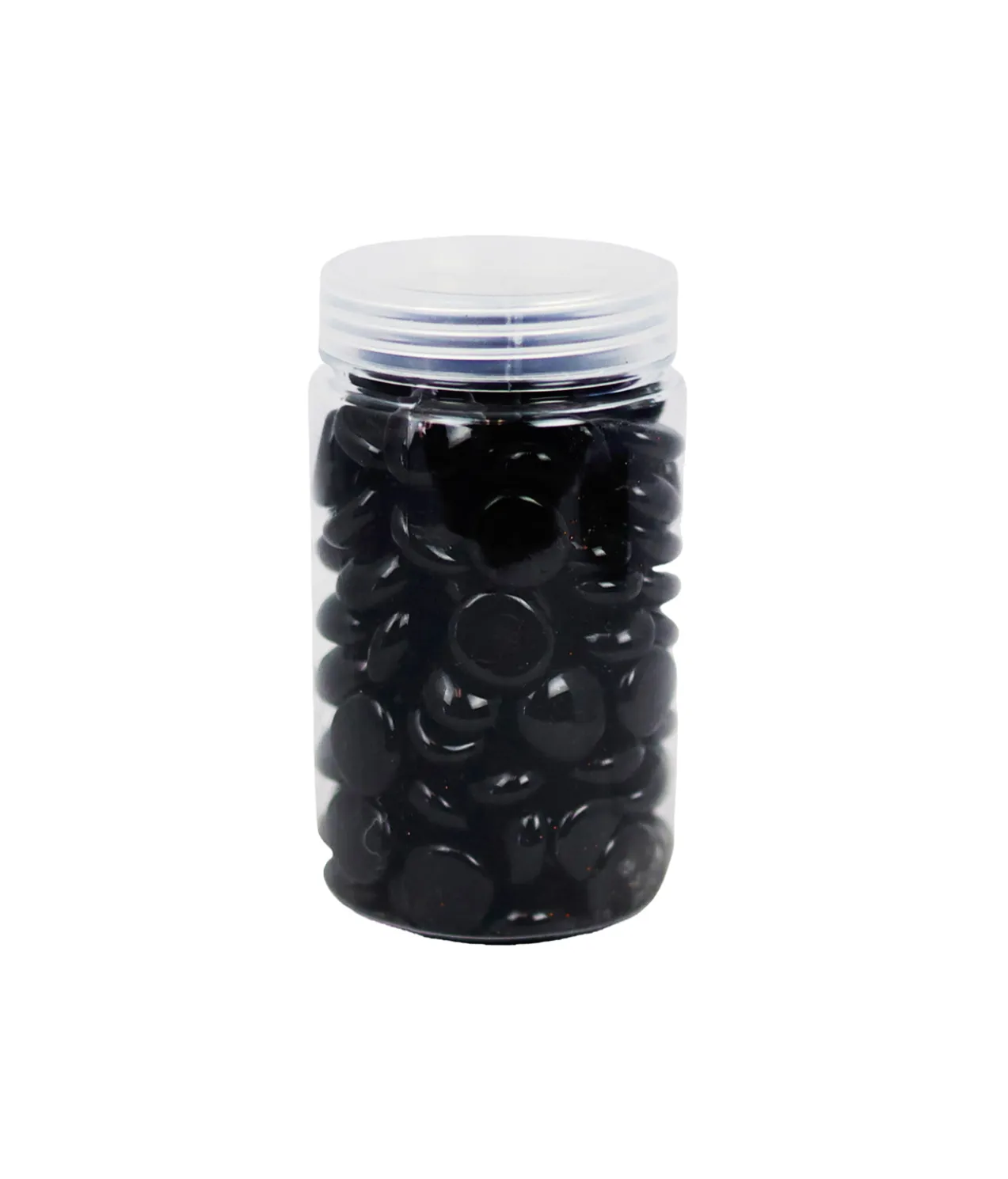 Black Glass Gems 500g 17-19mm