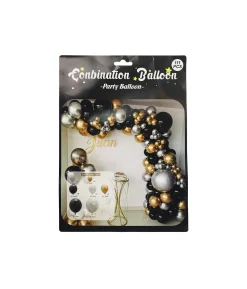 Black & Gold Balloon Garland Kit 111pc