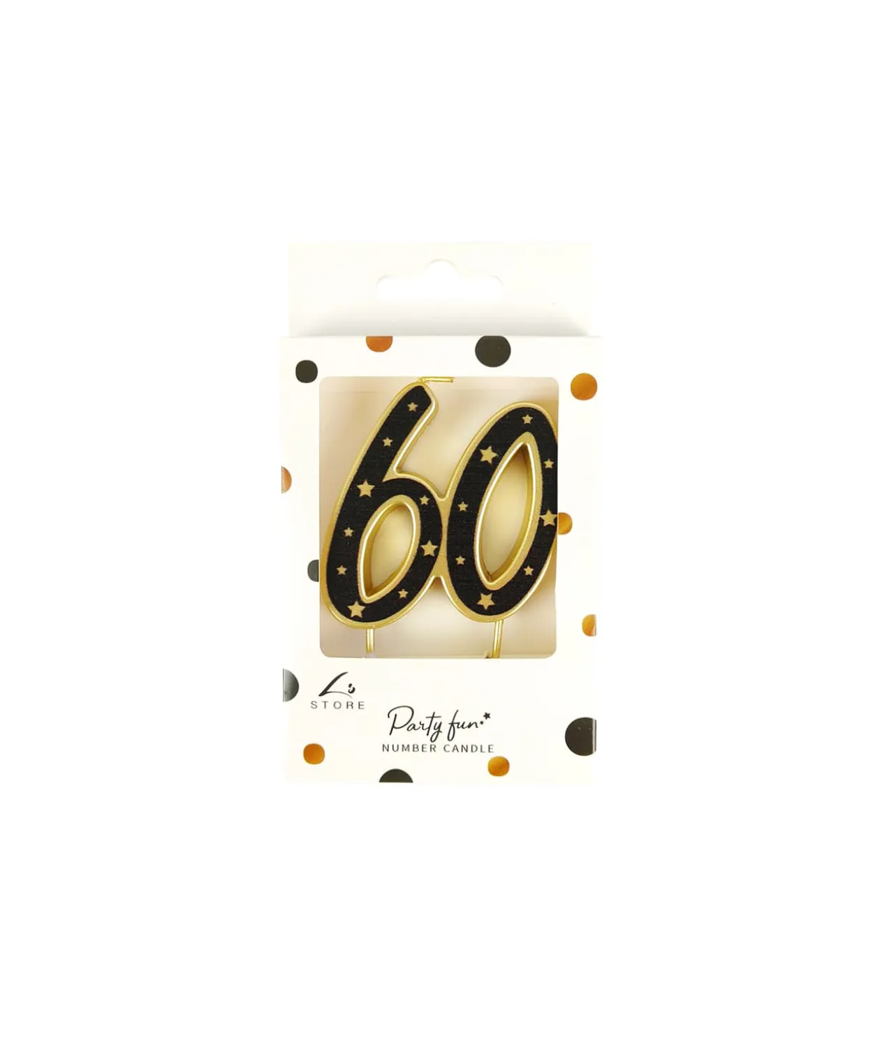 60 Black Gold Double-digit Candle 6.3cm