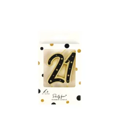 21 Black Gold Double-digit Candle 6.3cm