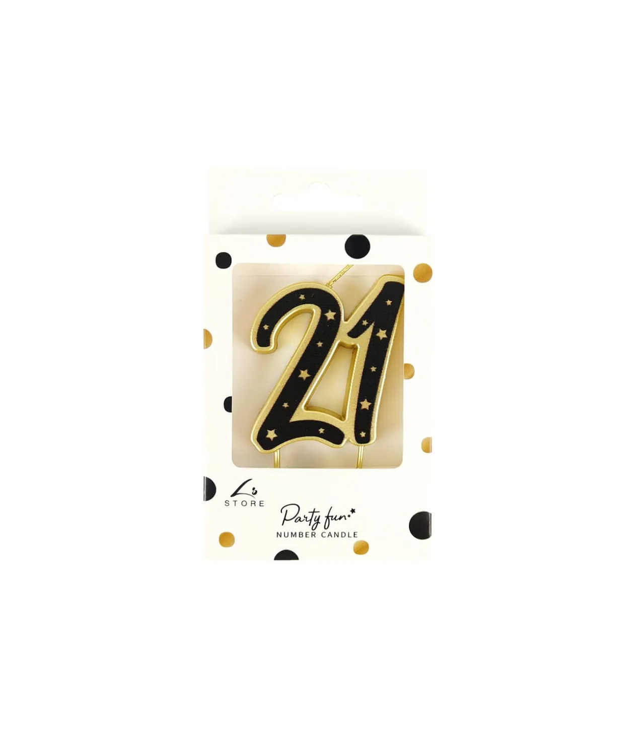 21 Black Gold Double-digit Candle 6.3cm