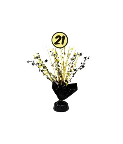 Black & Gold 21st Birthday Table Centerpiece