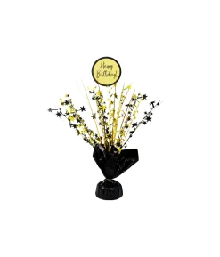 Black Happy Birthday Table Centerpiece