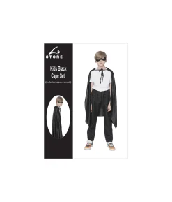 Black Kids Cape & Mask Set
