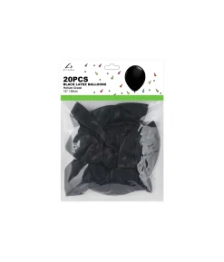 Black Latex Plain Balloons 12inch 20pk