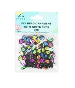 Black LOVE DIY Bead Ornament With White Rope 30g