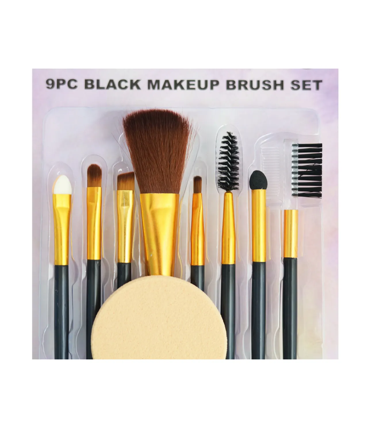 Black Makeup Brush Set 9pc