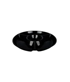 Black Melamine Chip & Dip Serving Plate 33.6cm