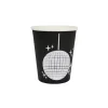 Black Paper Cups With Disco Print 9oz 20pc