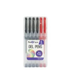 Black & Red Gel Pens 6pk