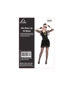 Black 80s Dress Up Kit