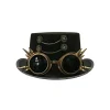 Black Steampunk Fancy Hat with Goggles