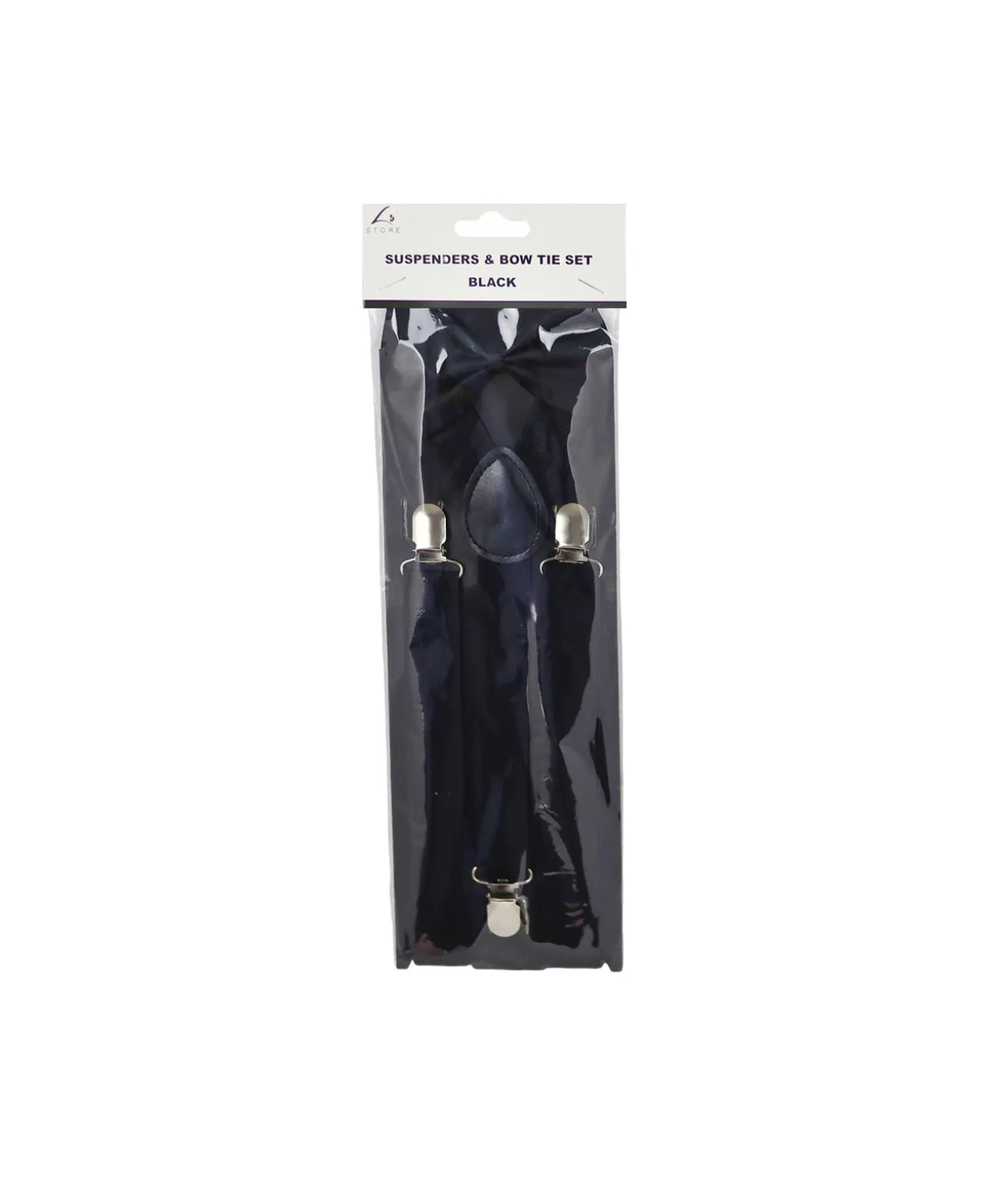Black Suspender and Bow Tie
