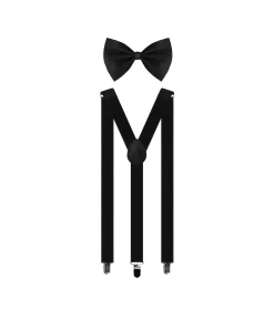 Black Suspender and Bow Tie