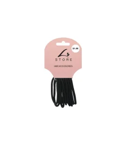 Black Thick Metal Elastics 10pc