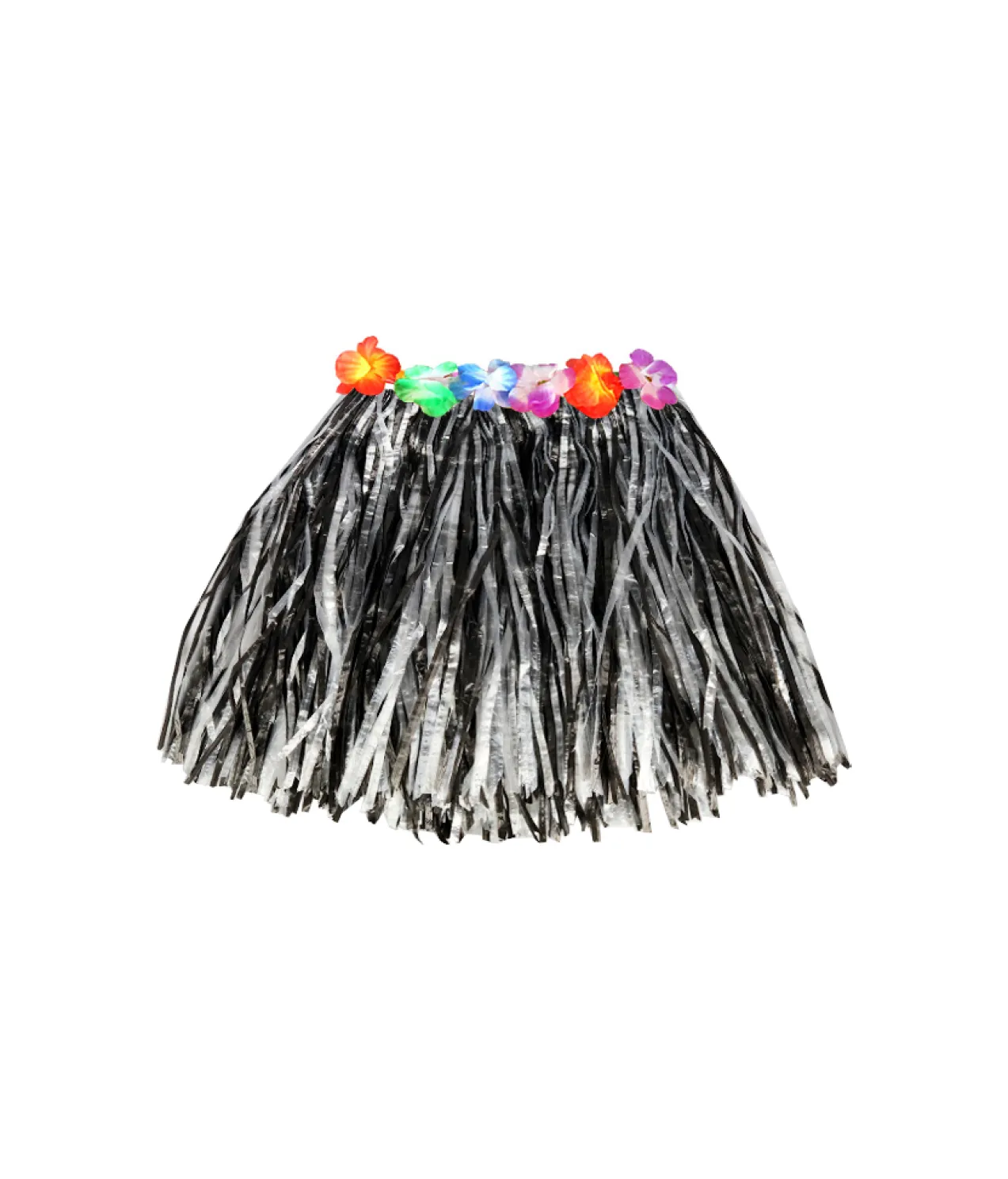 Black & White Mix Short Hula Skirt 40cm