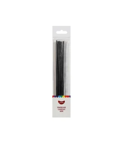 Black & White Sparkling Candles 18pk