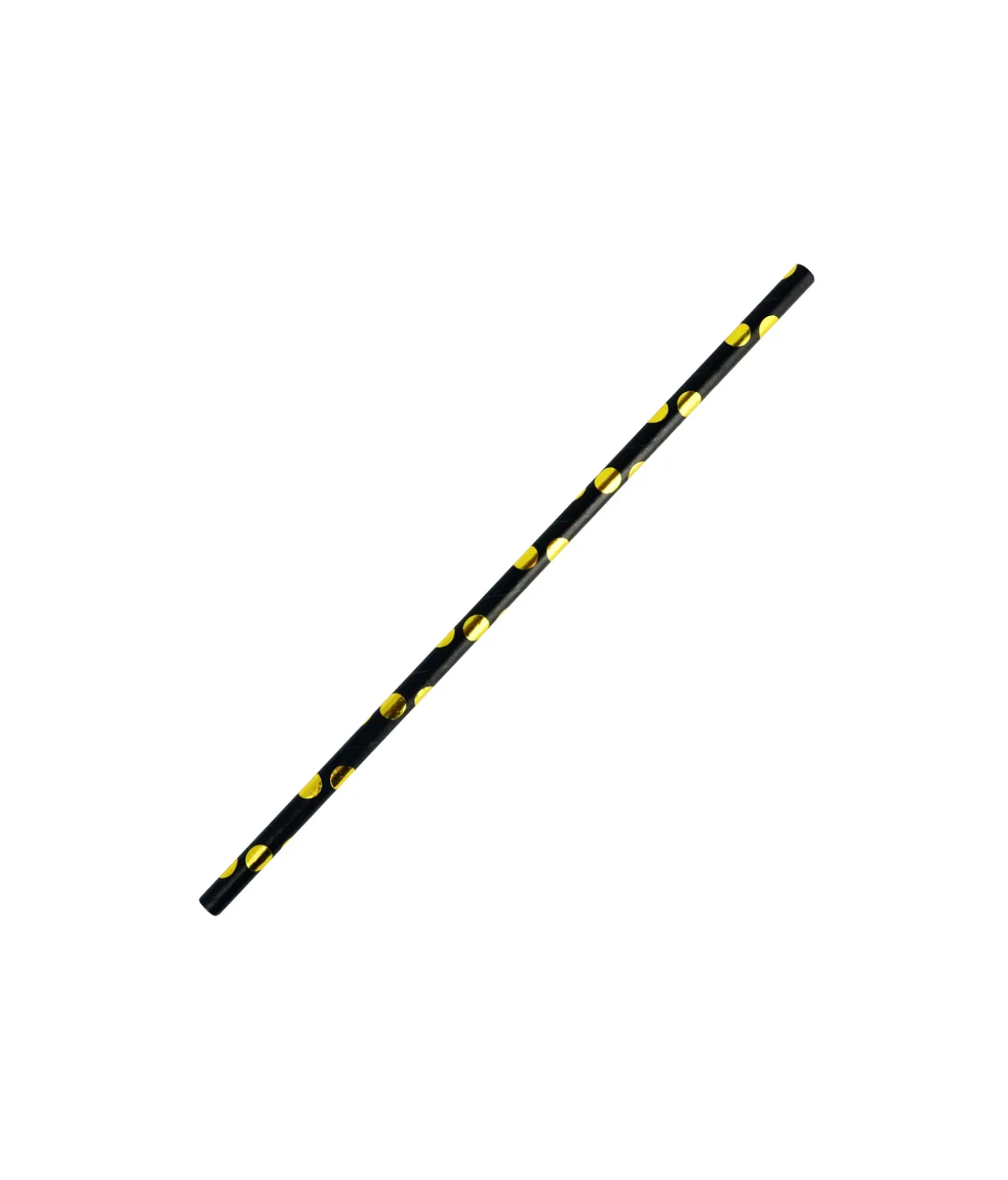 Black With Gold Dots Paper Straws 40pk