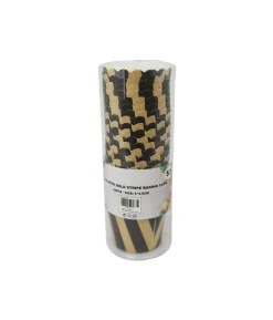 Black With Gold Stripe Baking Cup 24pc 6×4.5cm