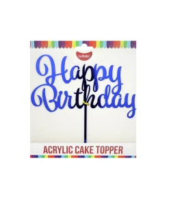 Blue Acrylic Happy Birthday Topper