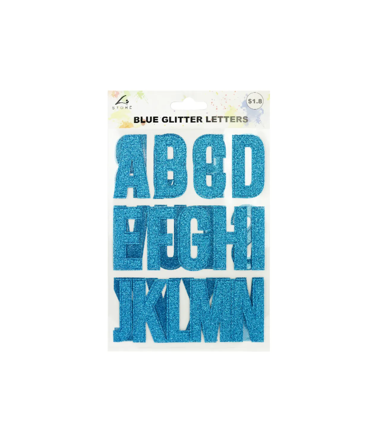 Blue Glitter Letter Stickers 26pc