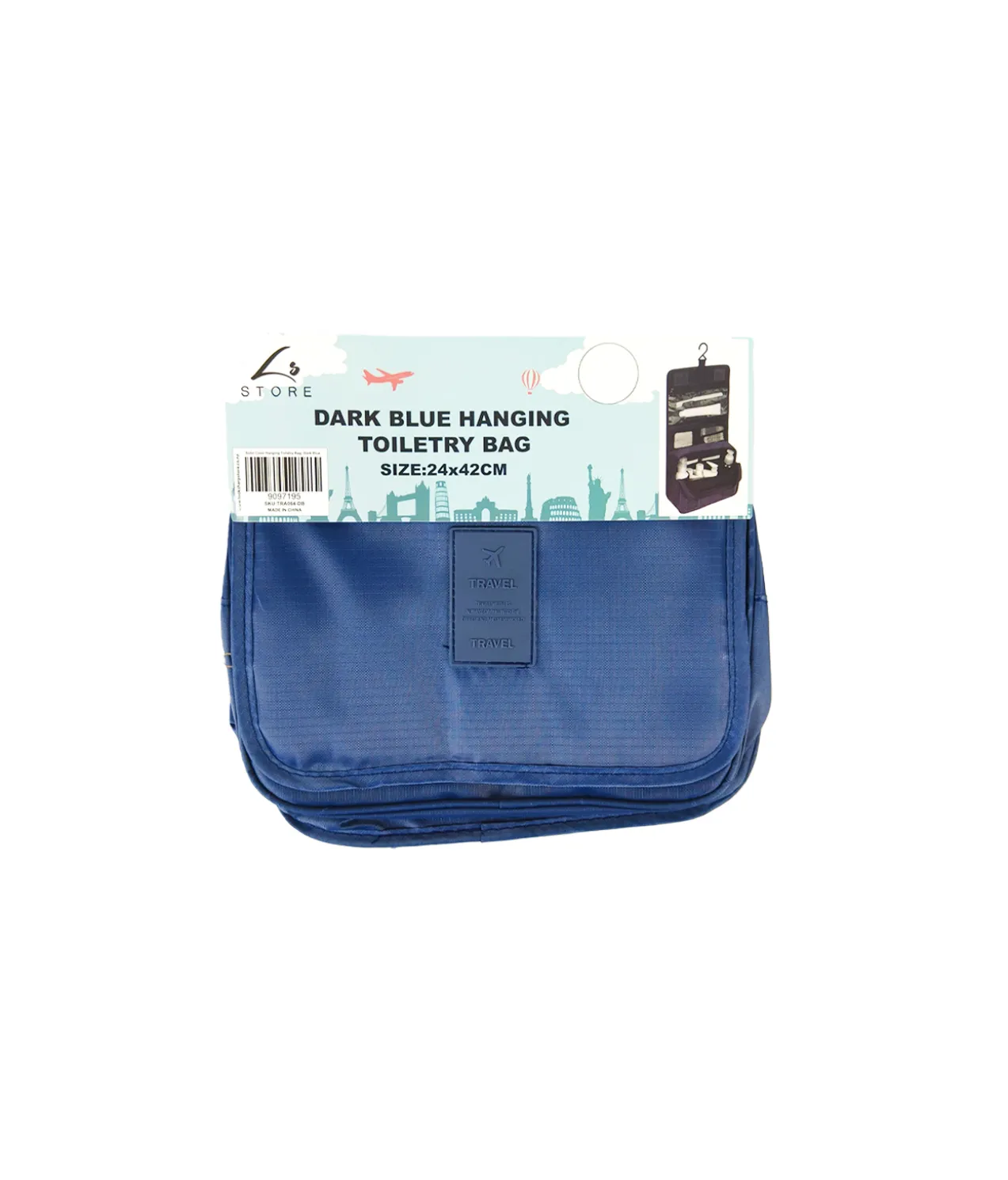 Blue Hanging Toiletry Bag 24x42cm