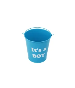 Blue “It’s a Boy” Metal Bucket With Handle 10.5 x 11cm