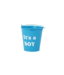 Blue “It’s a Boy” Metal Bucket With Handle 10.5 x 11cm